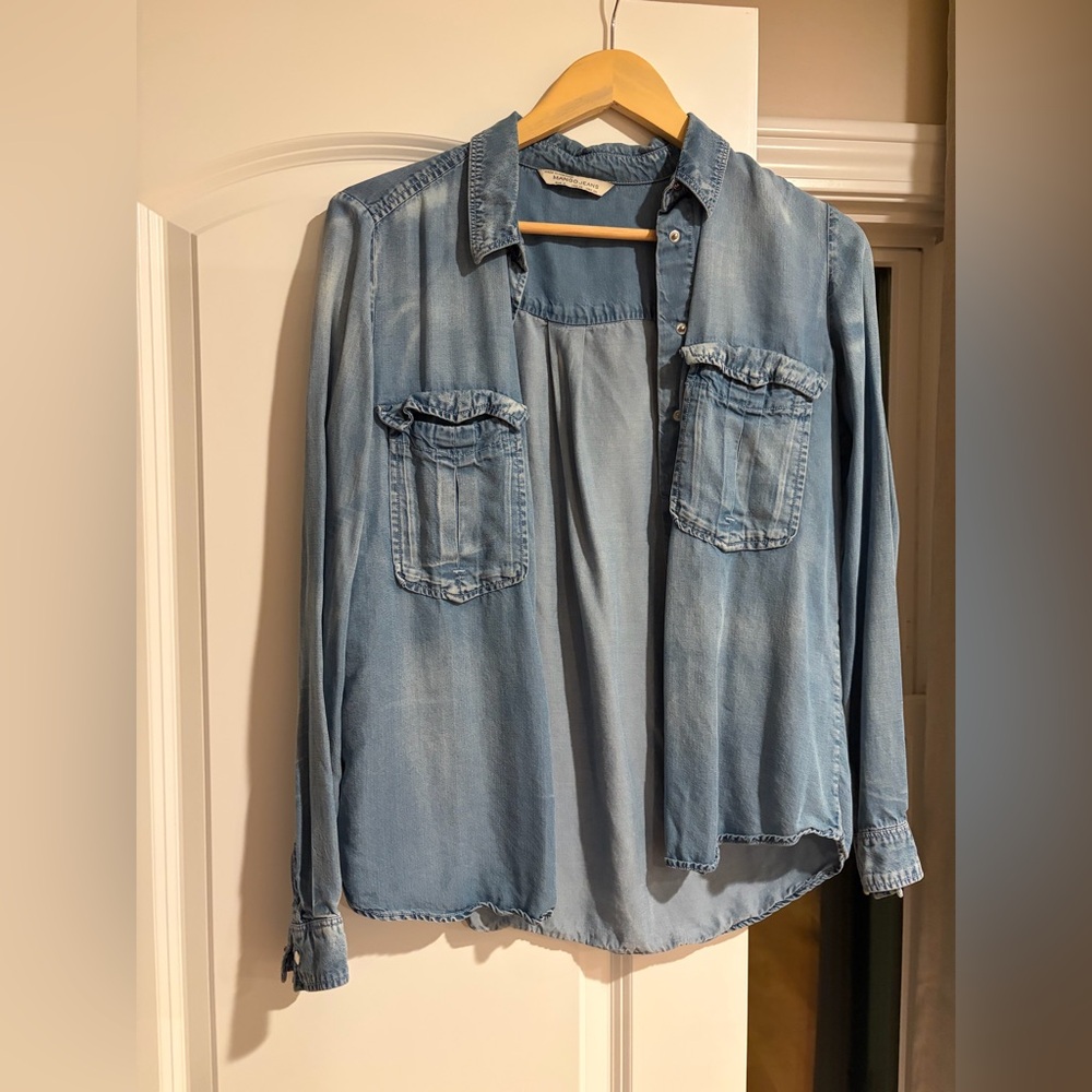 Mango Light Blue Denim Shirt